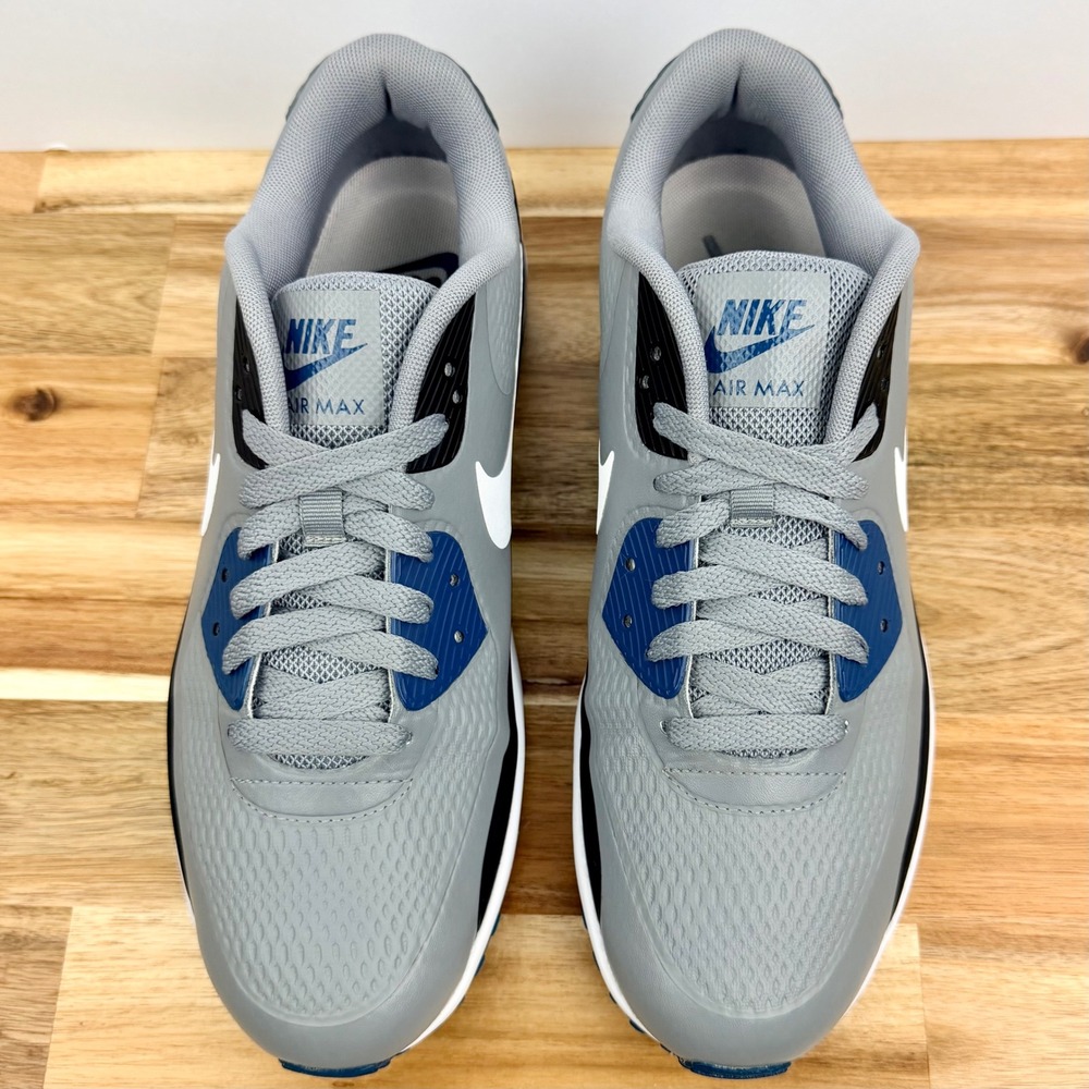 Nike Air Max 90 Golf Shoes Particle Grey Marina Blue Athletic Shoes Mens Size 9 - Picture 2 of 9